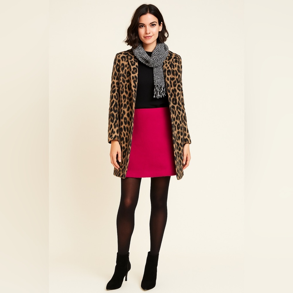 Fabienne Chapot Wool Skirt Hot Pink Size 36